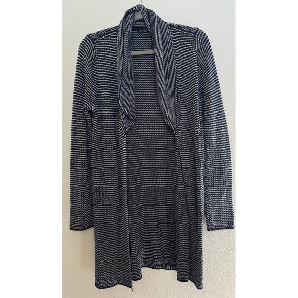 Sweaters - J.Jill Wearever Collection Long Sweater Cardigan Duster Sz Med Blk/WHT